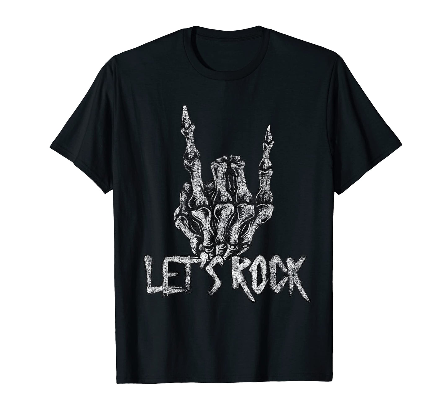 Apparel-Let's Rock Skeleton Hand T-Shirt