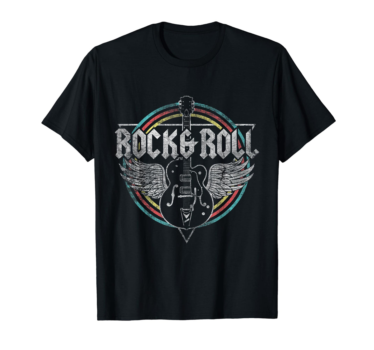 Apparel-Rock & Roll Guitar Wings Music T-Shirt